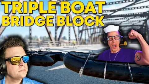 triple boat bridge block